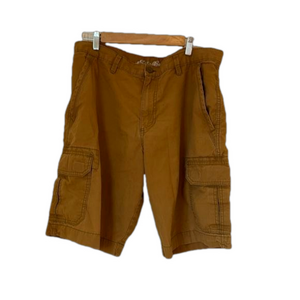 Eddie Bauer golden tan cargo shorts (inseam 11”). Size 34